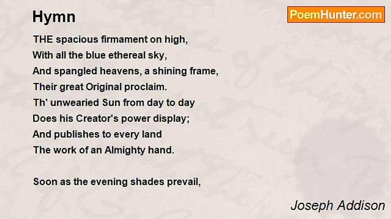 Joseph Addison - Hymn
