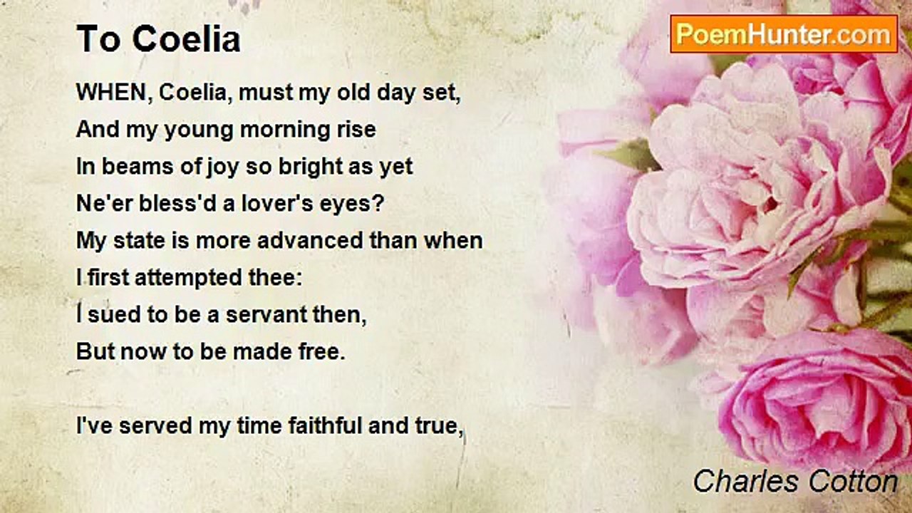 Charles Cotton - To Coelia