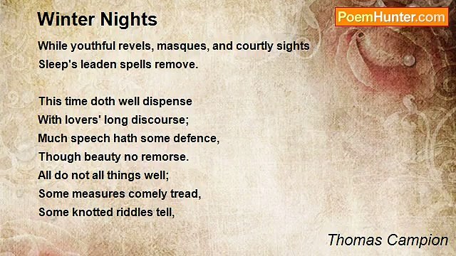 Thomas Campion - Winter Nights