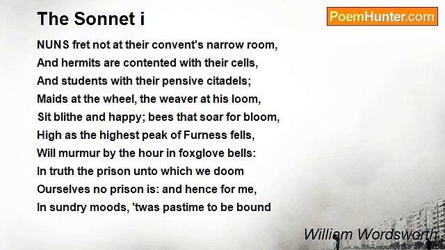 William Wordsworth - The Sonnet i