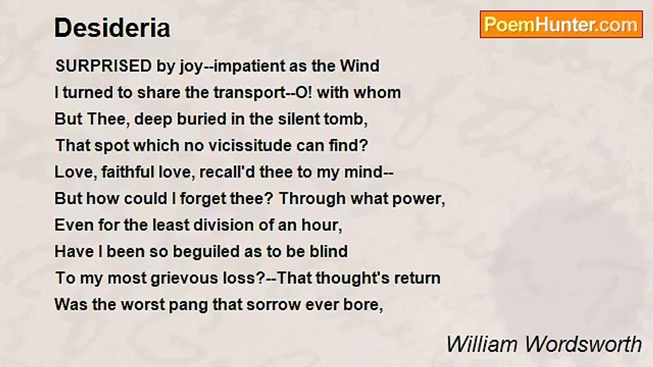 William Wordsworth - Desideria