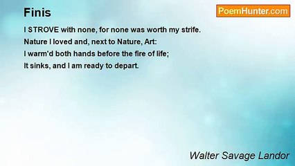 Walter Savage Landor - Finis