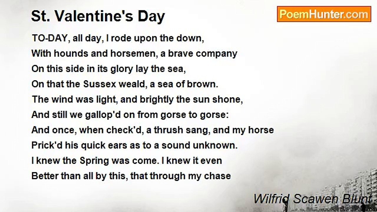 Wilfrid Scawen Blunt - St. Valentine's Day