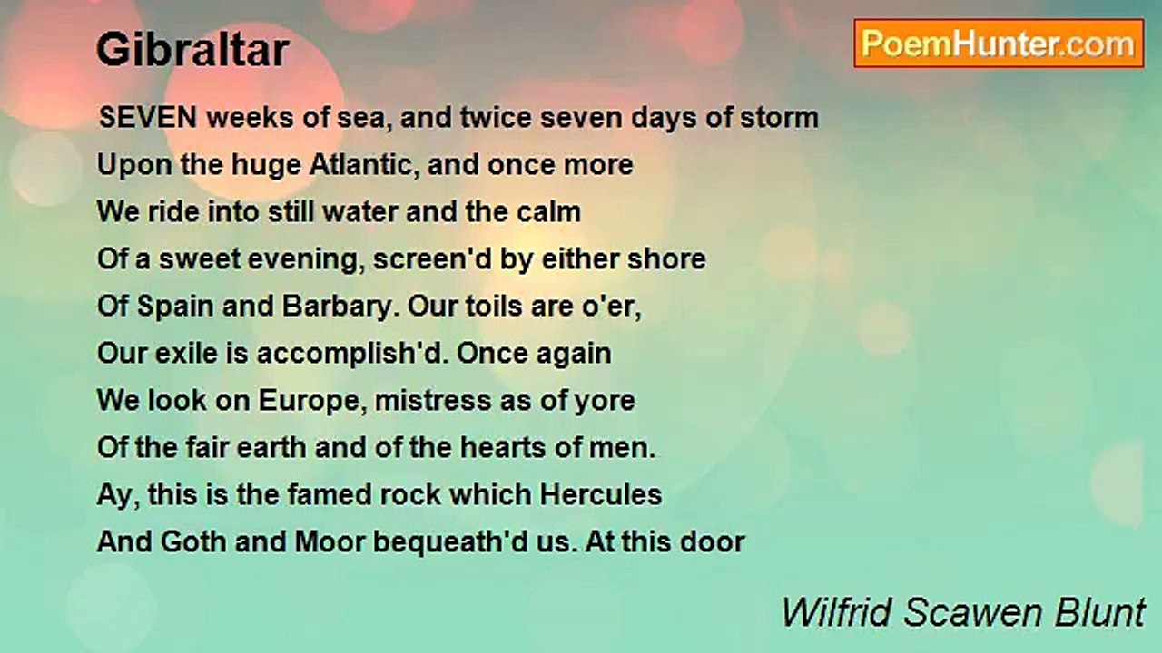 Wilfrid Scawen Blunt - Gibraltar