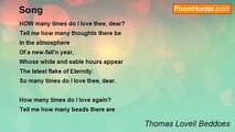 Thomas Lovell Beddoes - Song