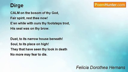 Felicia Dorothea Hemans - Dirge