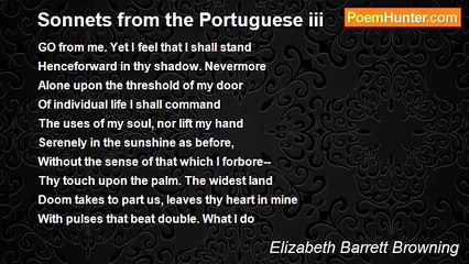 Elizabeth Barrett Browning - Sonnets from the Portuguese iii