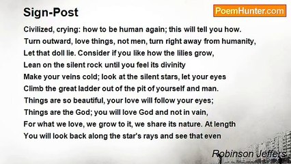 Robinson Jeffers - Sign-Post
