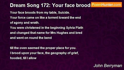 John Berryman - Dream Song 172: Your face broods