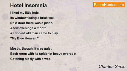 Charles Simic - Hotel Insomnia