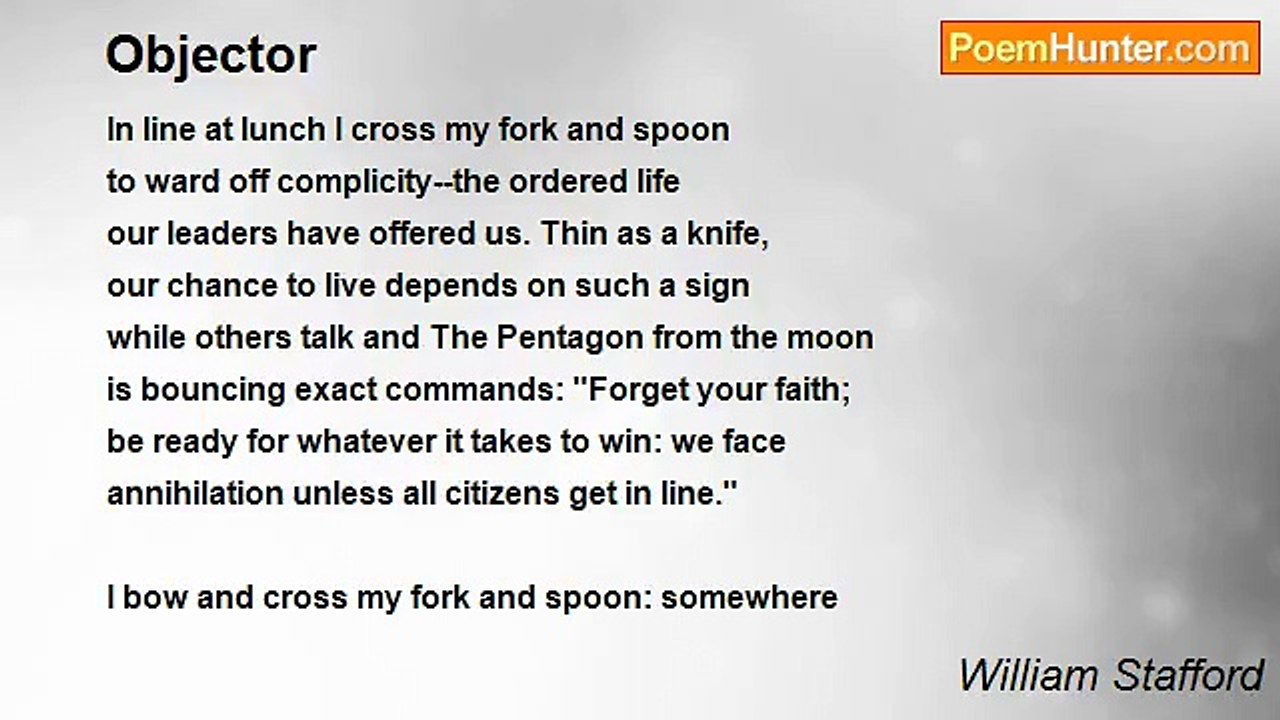 William Stafford - Objector