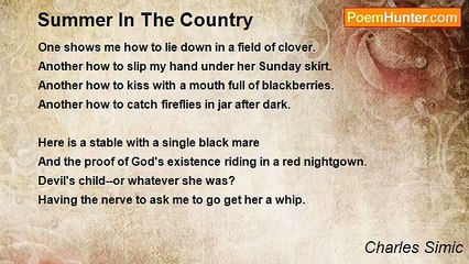 Charles Simic - Summer In The Country