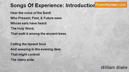 William Blake - Songs Of Experience: Introduction