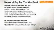 Yehuda Amichai - Memorial Day For The War Dead