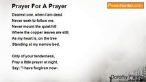 Dorothy Parker - Prayer For A Prayer