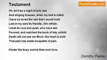 Dorothy Parker - Testament