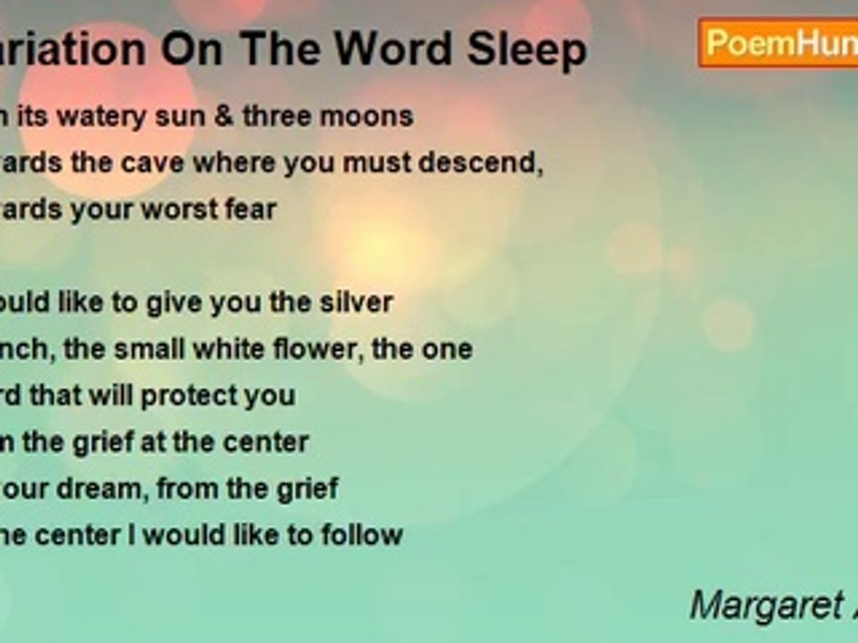 Margaret Atwood - Variation On The Word Sleep