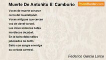 Federico García Lorca - Muerte De Antoñito El Camborio