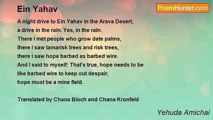Yehuda Amichai - Ein Yahav