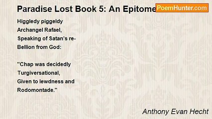 Anthony Evan Hecht - Paradise Lost Book 5: An Epitome