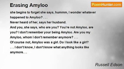 Russell Edson - Erasing Amyloo