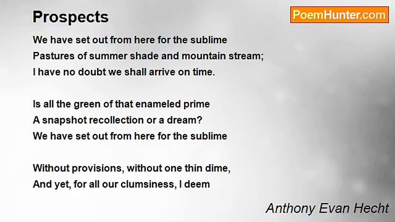 Anthony Evan Hecht - Prospects