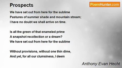 Anthony Evan Hecht - Prospects