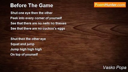 Vasko Popa - Before The Game