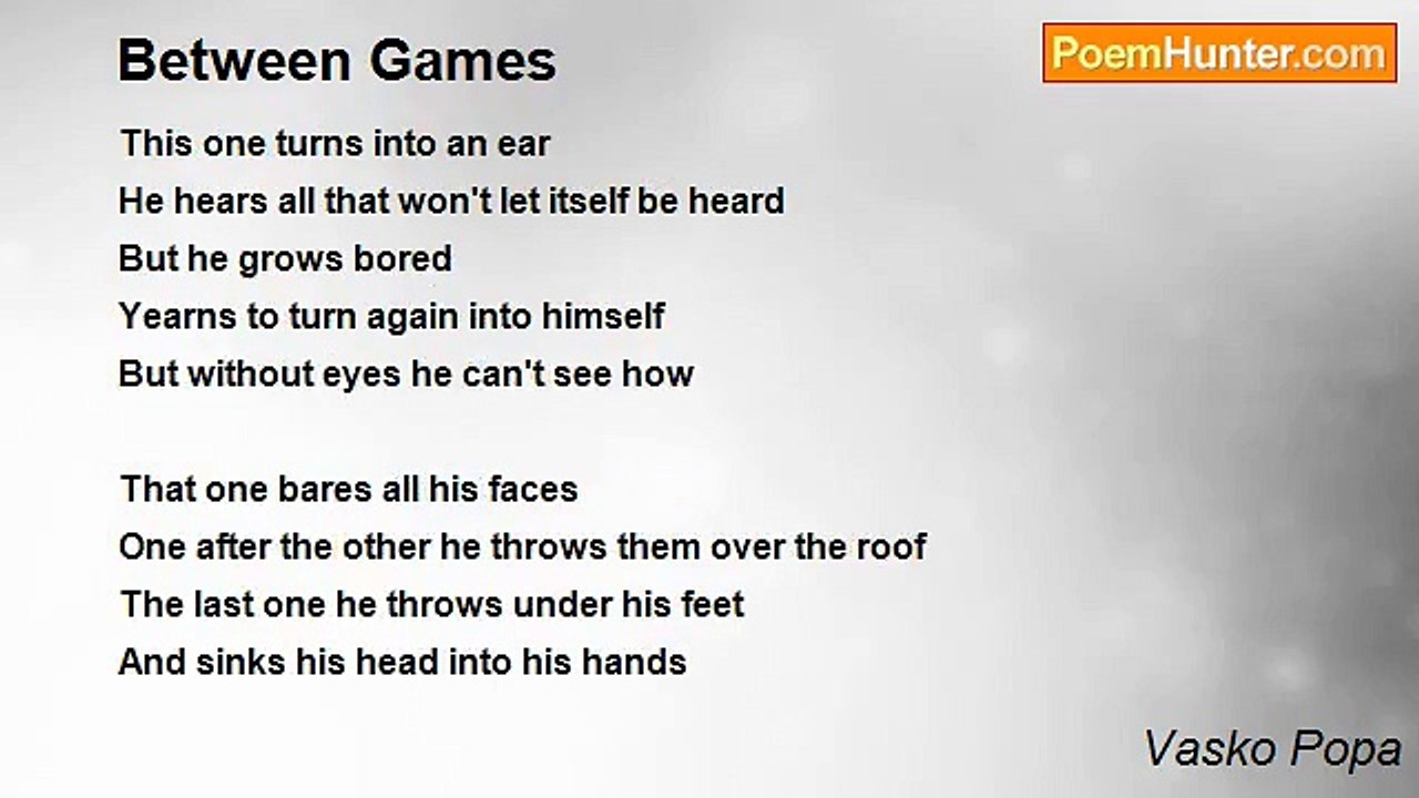 Vasko Popa - Between Games