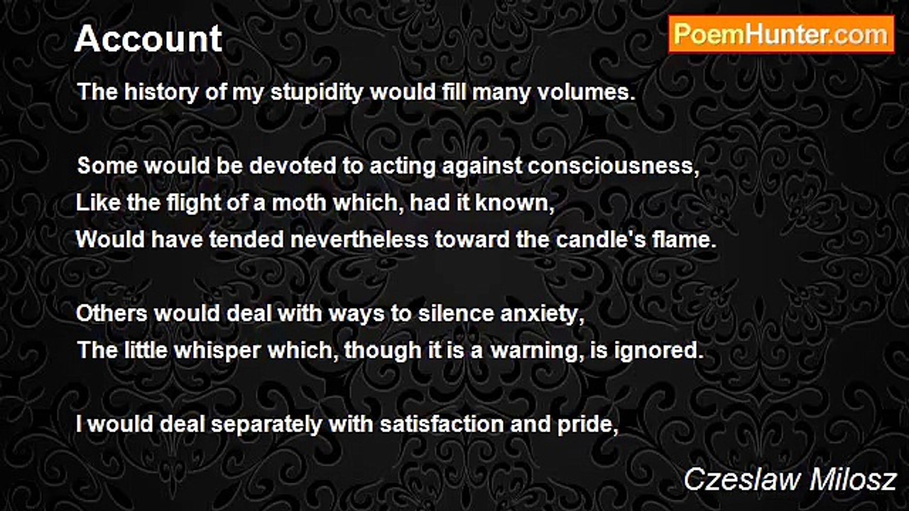 Czeslaw Milosz - Account