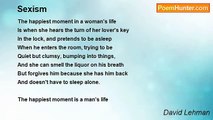 David Lehman - Sexism
