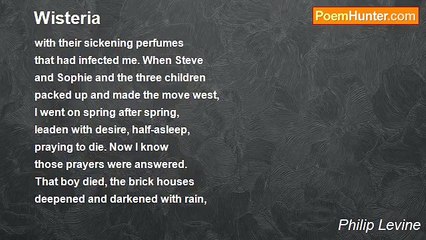 Philip Levine - Wisteria