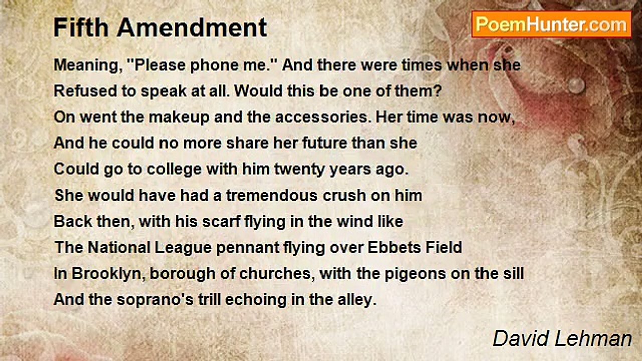 David Lehman - Fifth Amendment