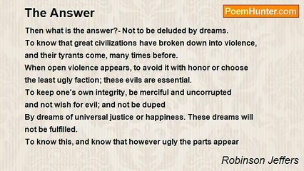 Robinson Jeffers - The Answer