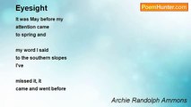 Archie Randolph Ammons - Eyesight