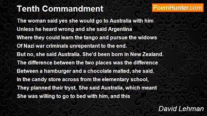 David Lehman - Tenth Commandment