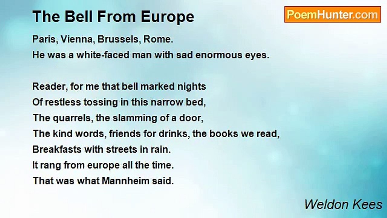Weldon Kees - The Bell From Europe