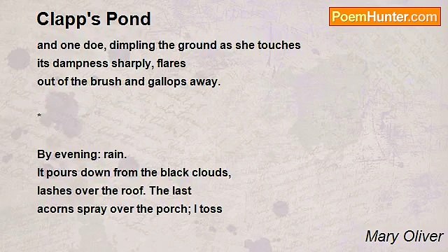 Mary Oliver - Clapp's Pond