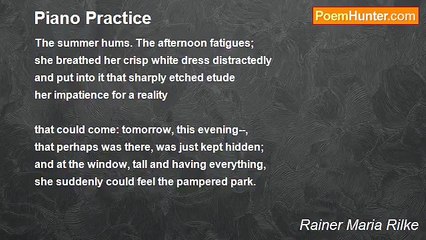 Rainer Maria Rilke - Piano Practice