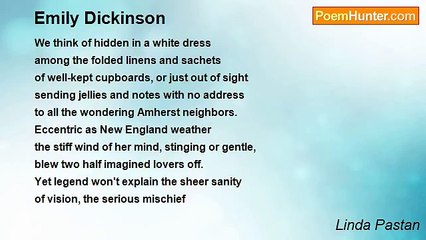 Linda Pastan - Emily Dickinson
