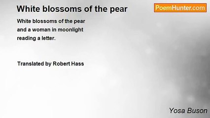 Yosa Buson - White blossoms of the pear