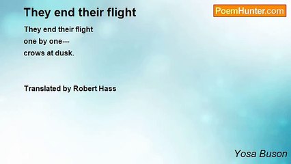 Yosa Buson - They end their flight