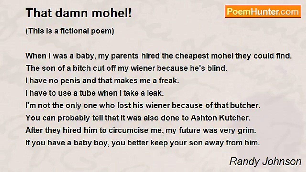 Randy Johnson - That damn mohel!