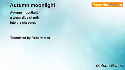 Matsuo Basho - Autumn moonlight