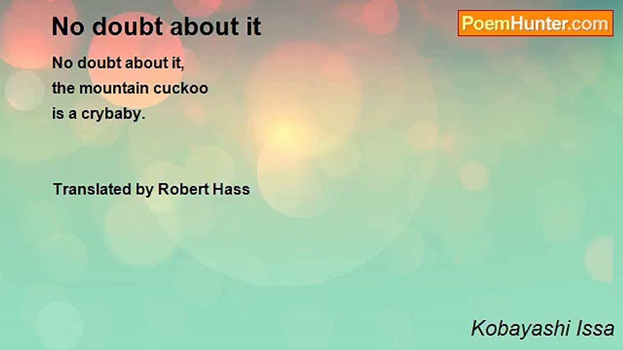 Kobayashi Issa - No doubt about it