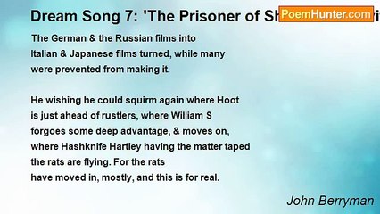 John Berryman - Dream Song 7: 'The Prisoner of Shark Island' with Paul Muni