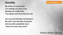 Robert William Service - Humility