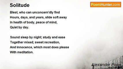 Alexander Pope - Solitude
