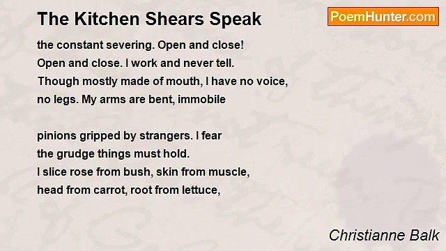 Christianne Balk - The Kitchen Shears Speak