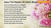 Robert Herrick - Upon The Nipples Of Julia's Breast